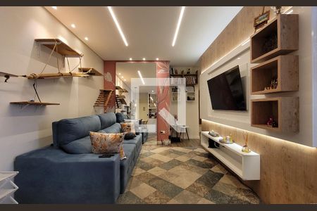 Sala de apartamento à venda com 3 quartos, 96m² em Vila Scarpelli, Santo André