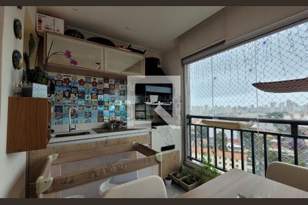 Varanda de apartamento à venda com 3 quartos, 96m² em Vila Scarpelli, Santo André