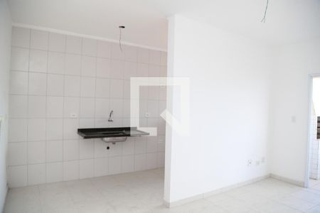 Sala/cozinha de apartamento para alugar com 1 quarto, 44m² em Nova Mirim, Praia Grande
