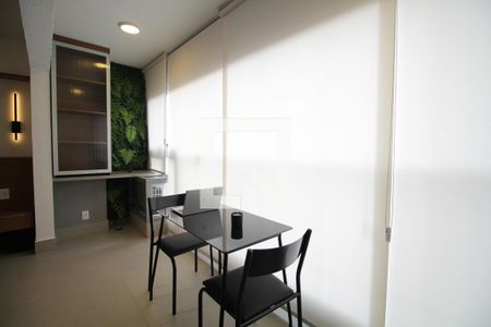Detalhe varanda gourmet de apartamento à venda com 1 quarto, 37m² em Vila Mariana, São Paulo