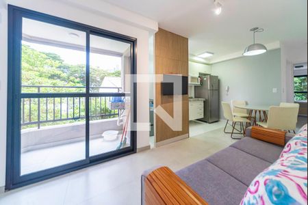 Sala de apartamento para alugar com 1 quarto, 41m² em Vila Valparaíso, Santo André