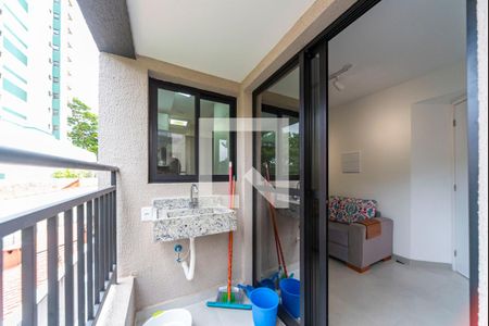 Varanda da Sala de apartamento para alugar com 1 quarto, 41m² em Vila Valparaíso, Santo André