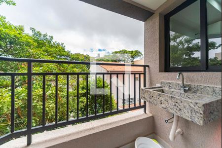 Varanda da Sala de apartamento para alugar com 1 quarto, 41m² em Vila Valparaíso, Santo André