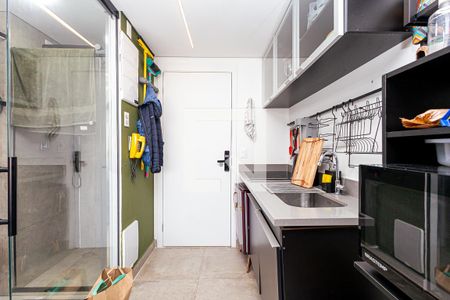 Cozinha de kitnet/studio para alugar com 1 quarto, 24m² em Bela Vista, São Paulo