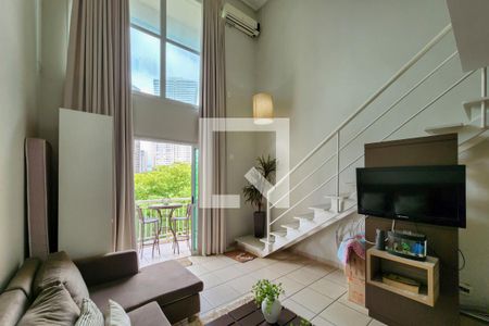 Sala de apartamento para alugar com 1 quarto, 70m² em Jardim Goiás, Goiânia