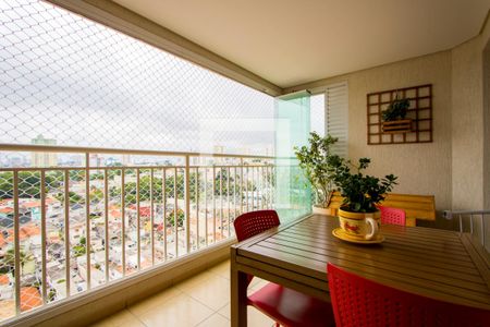 Varanda gourmet de apartamento à venda com 3 quartos, 86m² em Vila Valparaíso, Santo André