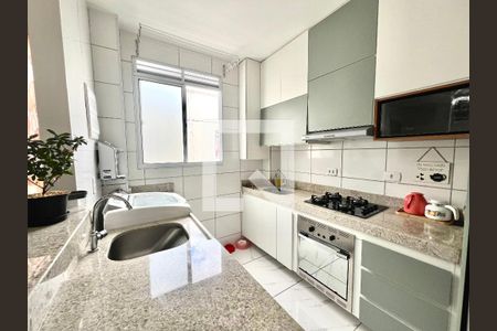 Cozinha  de apartamento à venda com 2 quartos, 48m² em Chácaras Cotia, Contagem