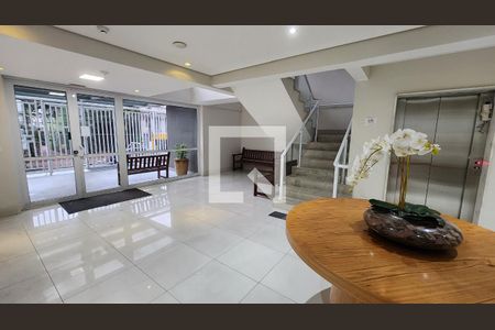 Hall de entrada de apartamento para alugar com 1 quarto, 49m² em Vila Mathias, Santos