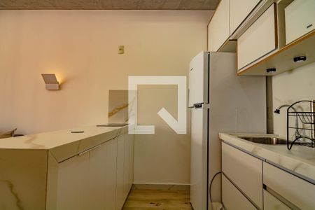 Cozinha de apartamento à venda com 1 quarto, 27m² em Mirandópolis, São Paulo