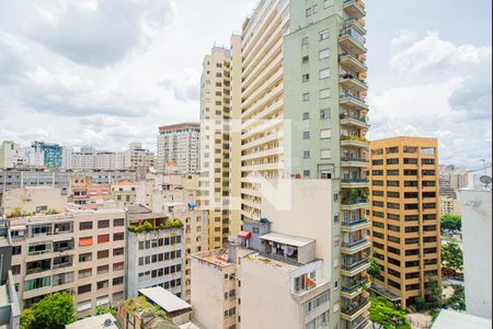 Vista da Varanda da Sala/Quarto de kitnet/studio à venda com 1 quarto, 24m² em Bela Vista, São Paulo