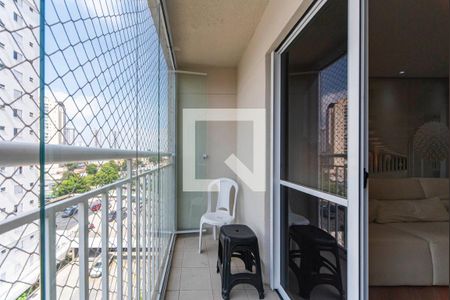 Varanda da Sala de apartamento à venda com 2 quartos, 56m² em Vila Alzira, Santo André