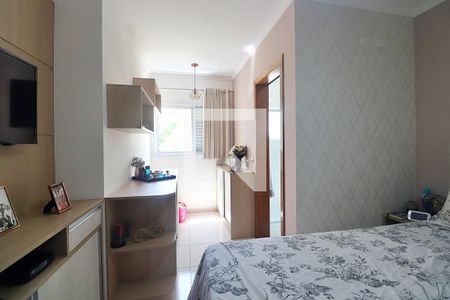 Suíte - Quarto 1 de apartamento à venda com 3 quartos, 82m² em Vila Camilópolis, Santo André