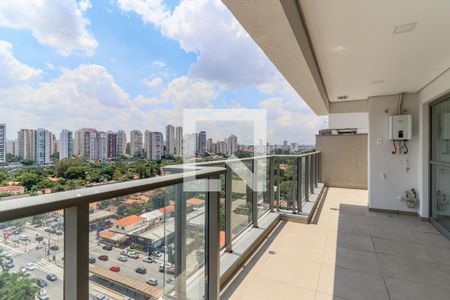 Varanda da Sala de apartamento para alugar com 1 quarto, 55m² em Campo Belo, São Paulo