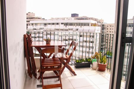 varanda da sala de apartamento à venda com 1 quarto, 70m² em Botafogo, Rio de Janeiro