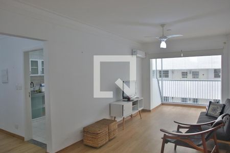 Sala de Estar e Jantar de apartamento para alugar com 1 quarto, 75m² em Gonzaga, Santos