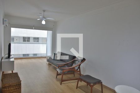Sala de Estar e Jantar de apartamento para alugar com 1 quarto, 75m² em Gonzaga, Santos