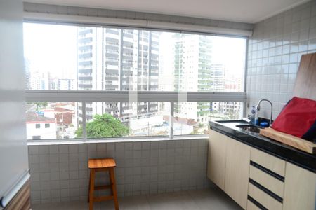 Varanda gourmet de apartamento para alugar com 1 quarto, 56m² em Guilhermina, Praia Grande