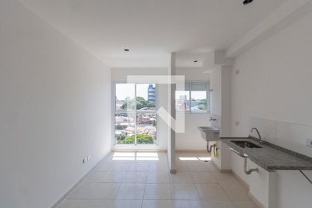 Sala e Cozinha Integrada  de apartamento à venda com 1 quarto, 29m² em Vila Guilhermina, São Paulo