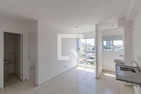 Sala e Cozinha Integrada  de apartamento à venda com 1 quarto, 29m² em Vila Guilhermina, São Paulo