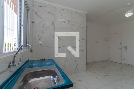 Cozinha de kitnet/studio para alugar com 1 quarto, 23m² em Jardim Santa Mena, Guarulhos