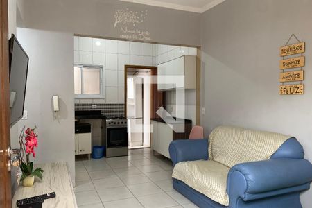 Sala de casa de condomínio para alugar com 1 quarto, 38m² em Nova Mirim, Praia Grande