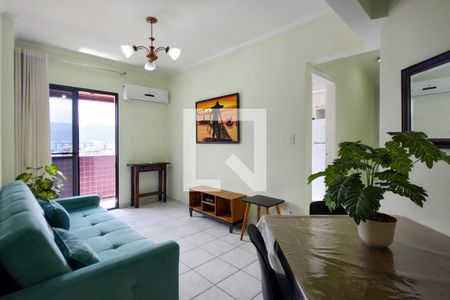 Sala de apartamento para alugar com 1 quarto, 48m² em Mirim, Praia Grande