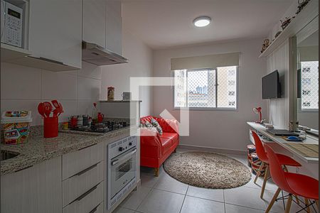 sala/cozinha e área de serviço compartilhadas_2 de apartamento à venda com 2 quartos, 34m² em Parque Fongaro, São Paulo
