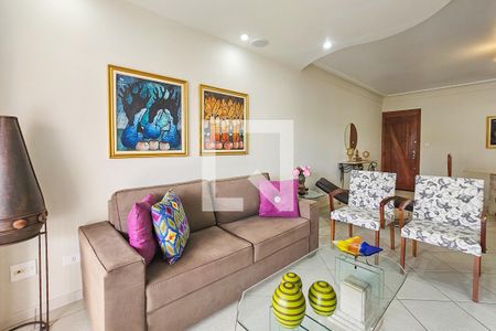 Sala de apartamento para alugar com 3 quartos, 105m² em Jardim Belmar, Guarujá