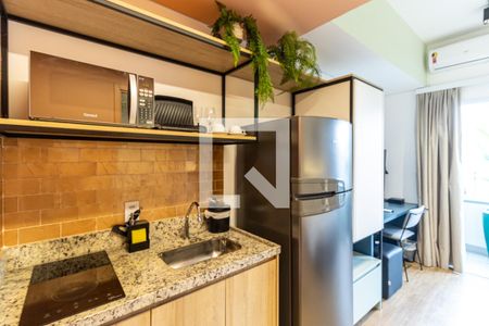 Cozinha de kitnet/studio para alugar com 1 quarto, 24m² em Campos Elíseos, São Paulo