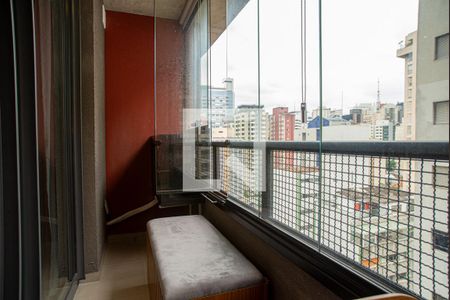 Varanda do Studio  de kitnet/studio para alugar com 1 quarto, 25m² em Consolação, São Paulo