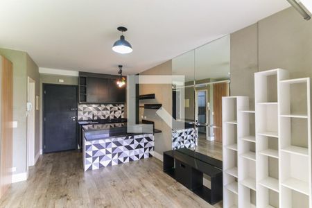 Sala de apartamento para alugar com 1 quarto, 35m² em Panamby, São Paulo
