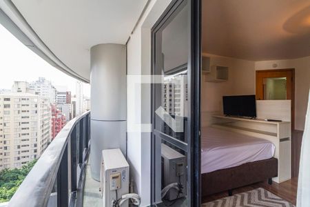 Varanda de apartamento à venda com 1 quarto, 30m² em Jardim Paulista, São Paulo