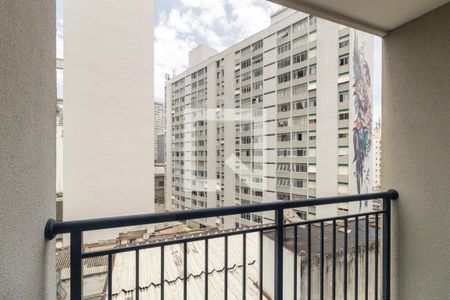 Varanda do Studio de kitnet/studio para alugar com 1 quarto, 27m² em República, São Paulo