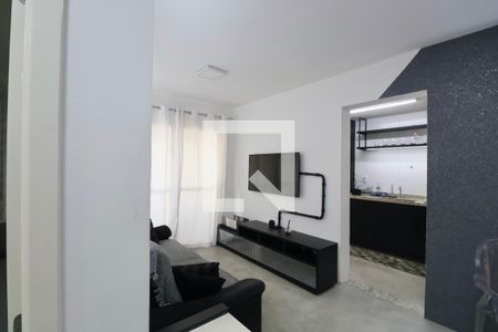 Sala de apartamento para alugar com 2 quartos, 70m² em Loteamento João Batista Julião, Guarujá