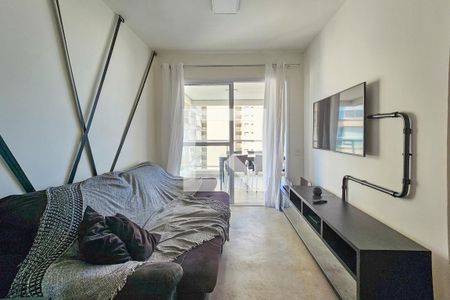 Sala de apartamento para alugar com 2 quartos, 70m² em Loteamento João Batista Julião, Guarujá