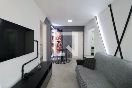 Sala de apartamento para alugar com 2 quartos, 70m² em Loteamento João Batista Julião, Guarujá