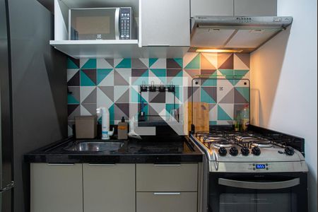 Cozinha de apartamento para alugar com 1 quarto, 27m² em Bela Vista, São Paulo
