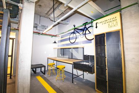 Studio para alugar com 25m², 1 quarto e sem vaga Studio para alugar com 25m², 1 quarto e sem vagaÁrea comum -Bicicletário, oficina