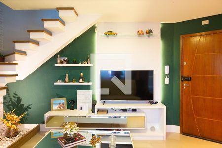 Sala de apartamento para alugar com 3 quartos, 118m² em Parque São Vicente, Mauá