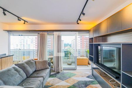 Sala de apartamento para alugar com 1 quarto, 68m² em Santo Amaro, São Paulo