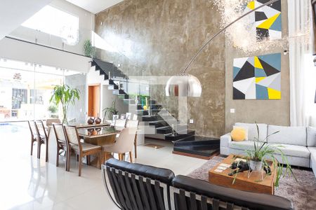 sala de casa de condomínio à venda com 4 quartos, 320m² em Balneário Água Limpa, Nova Lima