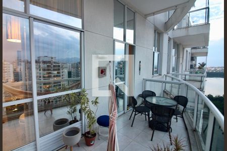 Varanda da Sala de apartamento à venda com 1 quarto, 77m² em Barra da Tijuca, Rio de Janeiro