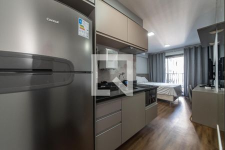 Cozinha de kitnet/studio para alugar com 1 quarto, 26m² em Brooklin Paulista, São Paulo