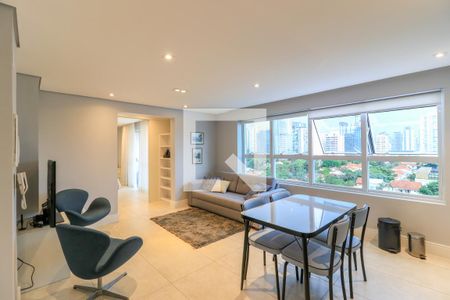 Sala de apartamento para alugar com 1 quarto, 56m² em Brooklin, São Paulo