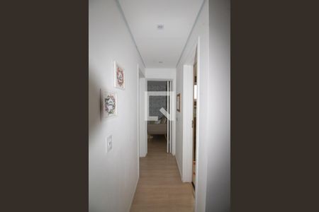 Corredor de acesso aos quartos de apartamento para alugar com 2 quartos, 50m² em Vila Tolstoi, São Paulo