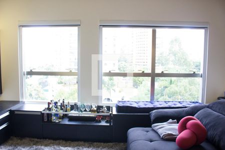 Sala de apartamento para alugar com 1 quarto, 70m² em Panamby, São Paulo