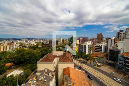 Vista  de kitnet/studio à venda com 1 quarto, 28m² em Petrópolis, Porto Alegre
