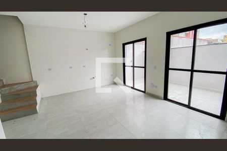 Sala - Sala de Jantar - Cozinha de casa de condomínio à venda com 2 quartos, 100m² em Vila Humaita, Santo André