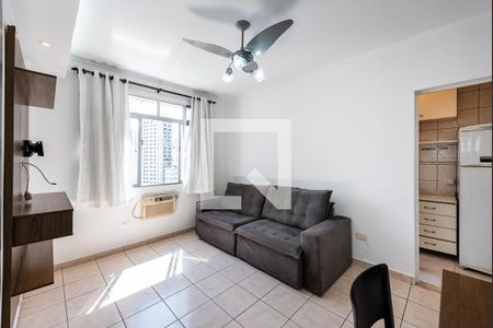 Sala de apartamento para alugar com 1 quarto, 55m² em Boqueirão, Santos