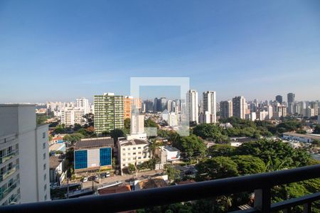 Varanda - Vista de kitnet/studio para alugar com 1 quarto, 27m² em Santo Amaro, São Paulo